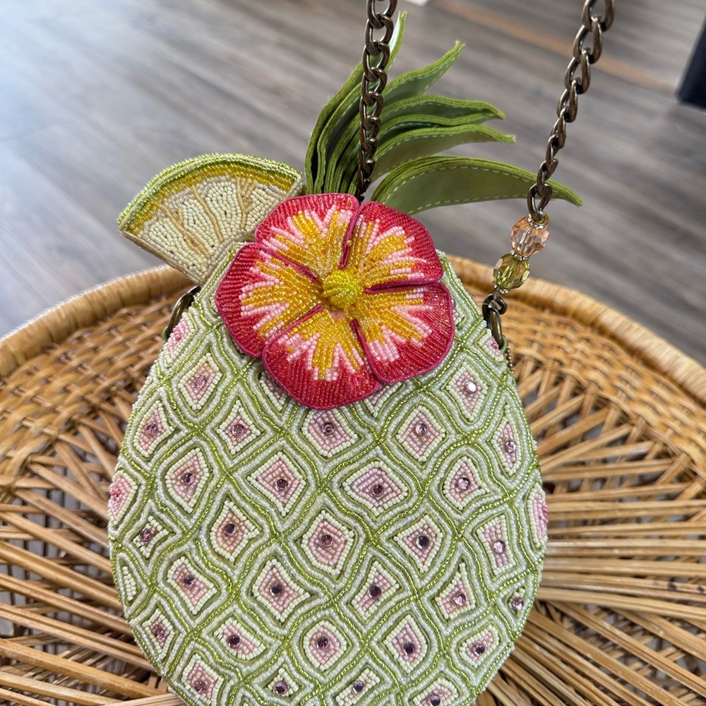 Mary Frances Beaded Pineapple Crossbody Bag